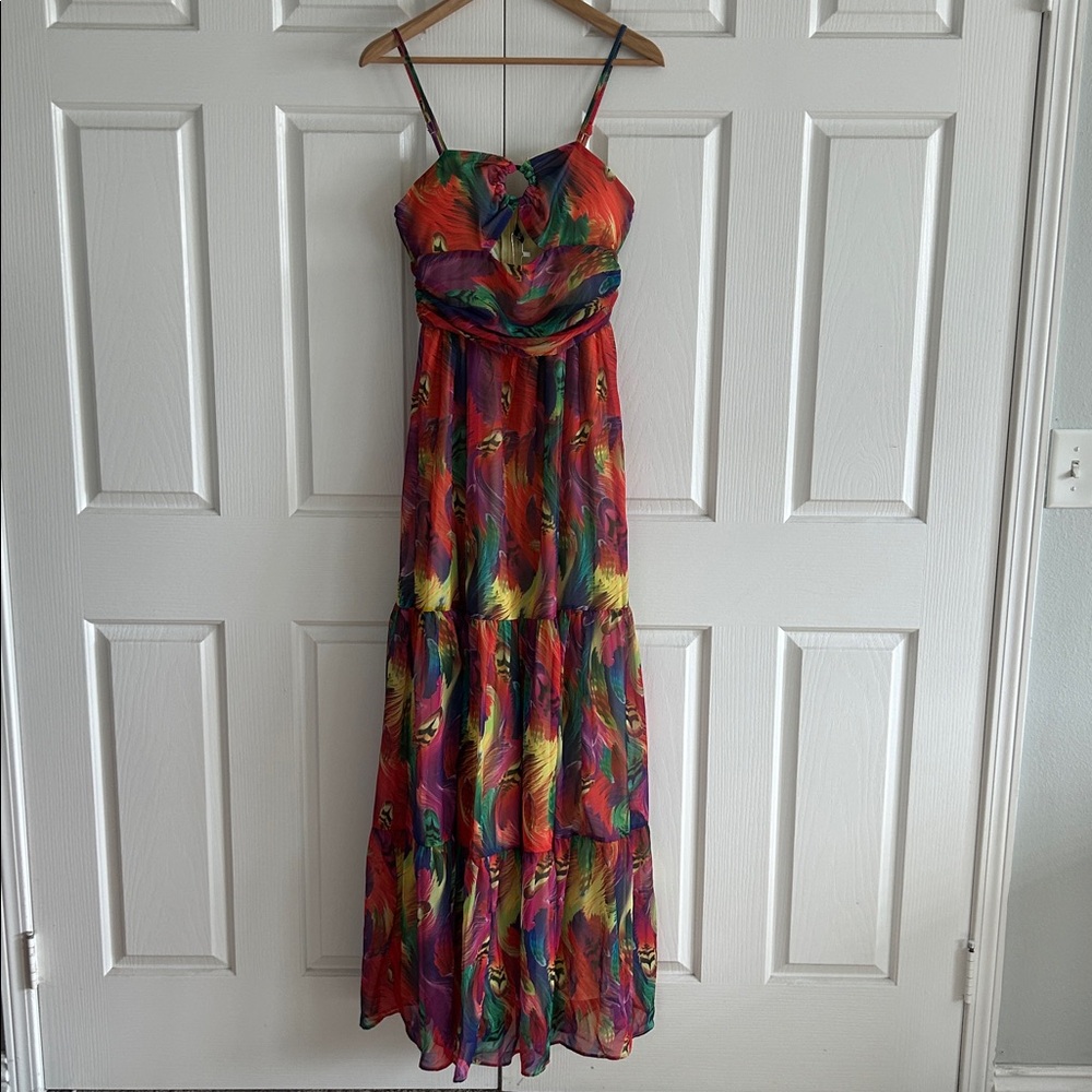 LORAGAL NWT Super Sexy Keyhole Multicolor Strap Maxi Dress **Size S** 🔥🔥 - Picture 1 of 7